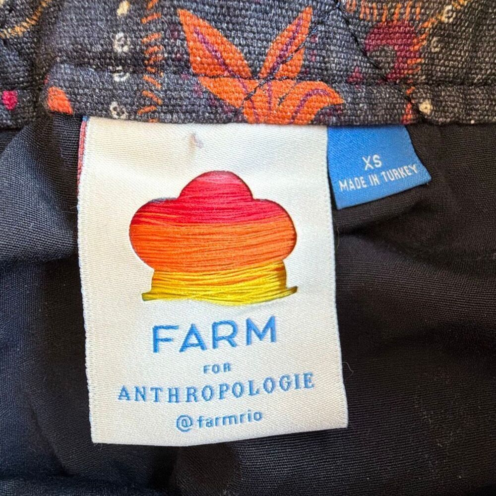 Farm Rio Anthropologie XS Quilted Mini Skirt Purple Orange Tigers - Picture 5 of 8